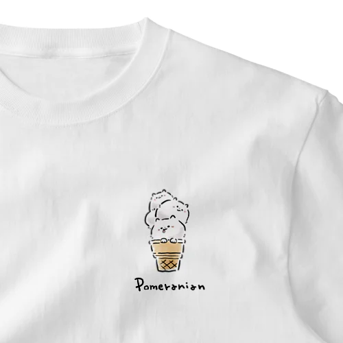 ゆるいポメクリーム ワンポイントTシャツ