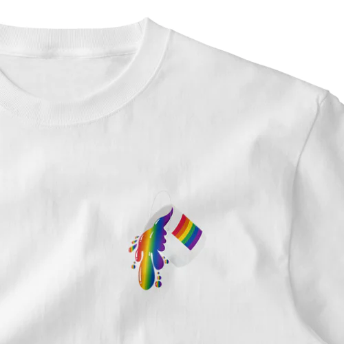 あふれるプライドカラー / LGBTQ+ ・フラグ ペンキ缶 One Point T-Shirt