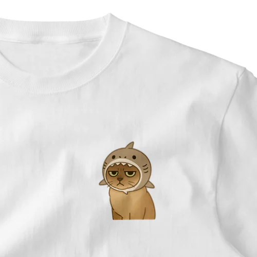 サメ帽かぶった猫 One Point T-Shirt