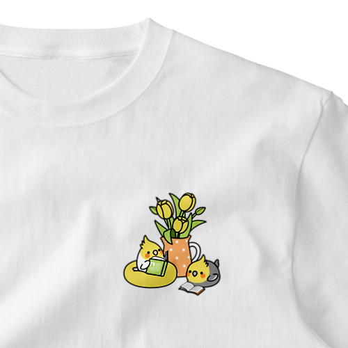 Chubby Bird オカメインコ　読書中 One Point T-Shirt