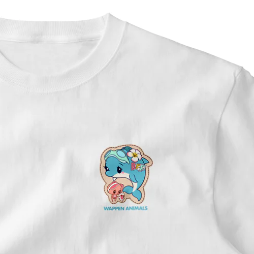 イルカちゃんスカイミント（ワッペンアニマル） One Point T-Shirt