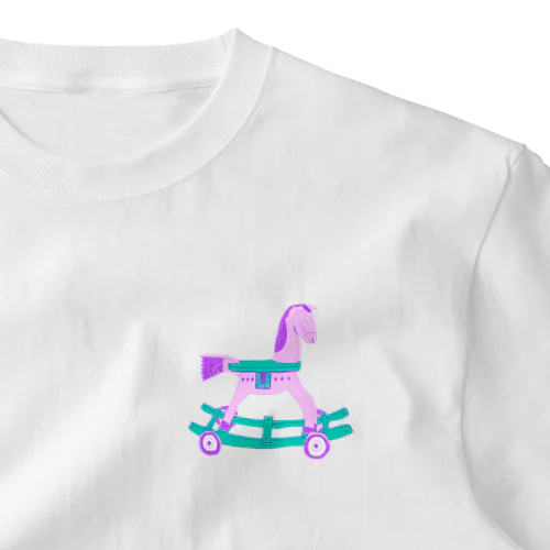 ゆめかわいい木馬 ワンポイントTシャツ