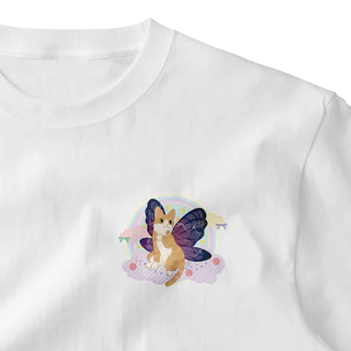 蝶々にゃんこ One Point T-Shirt