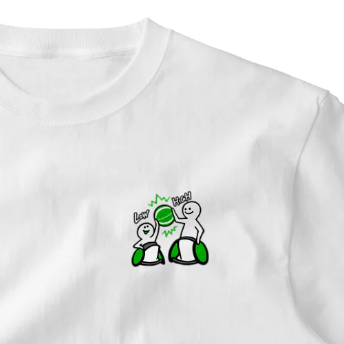 車いすバスケ　LOW&HIGH（緑） One Point T-Shirt