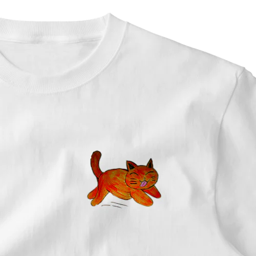 茶色のねこ ワンポイントTシャツ