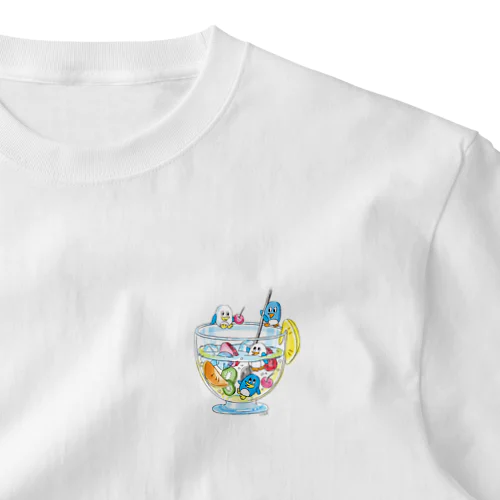 ペンギンとフルーツサワー One Point T-Shirt