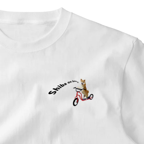 キックボードに乗った柴犬 One Point T-Shirt