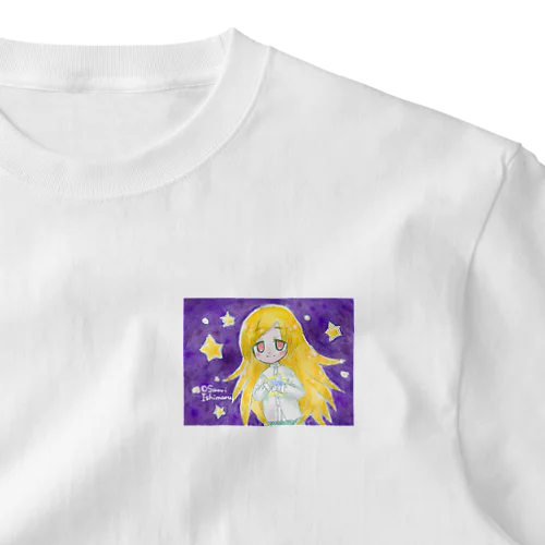 水色の星と少女 ワンポイントTシャツ