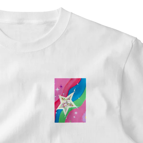 流れ星　(ピンク) ワンポイントTシャツ