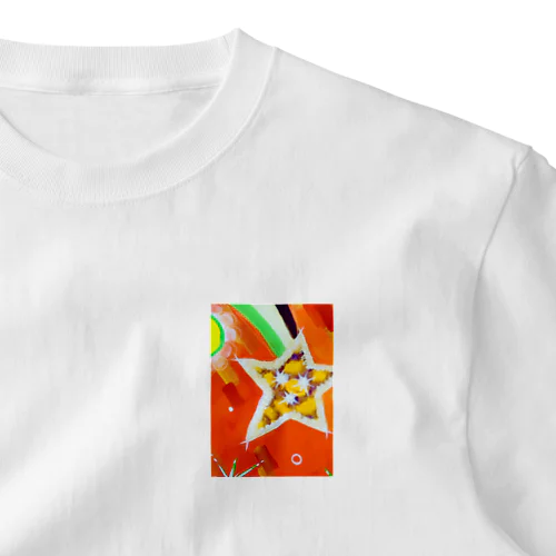 流れ星　(オレンジ) ワンポイントTシャツ