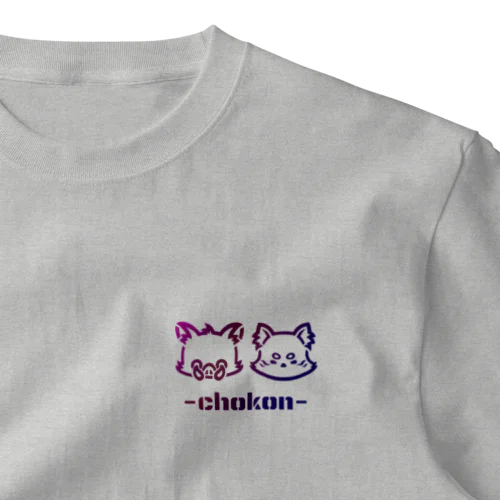 猪狐正面グラデ2 ワンポイントTシャツ