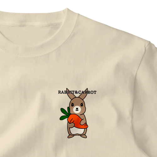 RABBIT＆CAROTTE(STAND UP) ワンポイントTシャツ