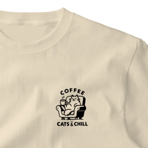 Coffee, Cats & Chill One Point T-Shirt