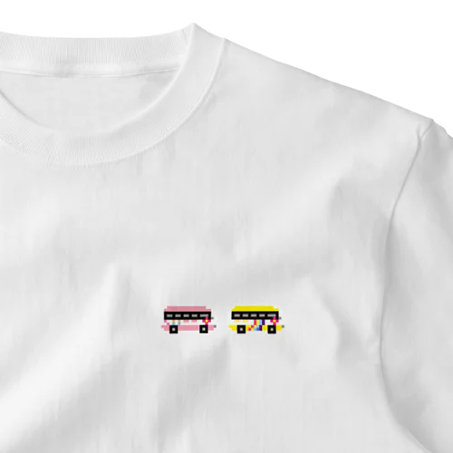 ははの幼稚園バス（ドット絵） ワンポイントTシャツ