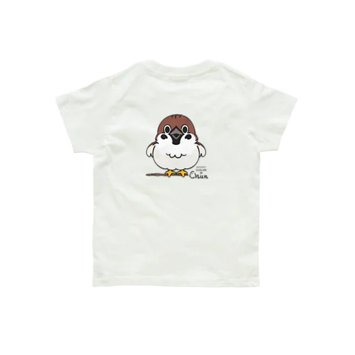 バックプリント*キッズサイズ　スズメがちゅんA*ちゅん オーガニックコットンTシャツ