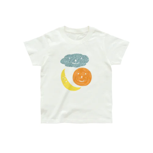 cloud,sun,moon オーガニックコットンTシャツ