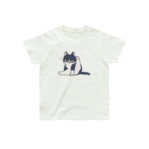 はちわれのねこ(毛づくろい) オーガニックコットンTシャツ