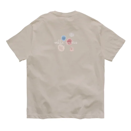 Mille mercis （白・背面） オーガニックコットンTシャツ