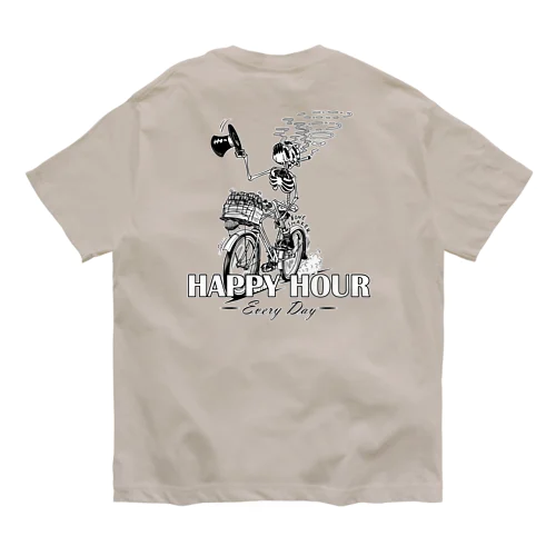 "HAPPY HOUR"(B&W) #2 オーガニックコットンTシャツ