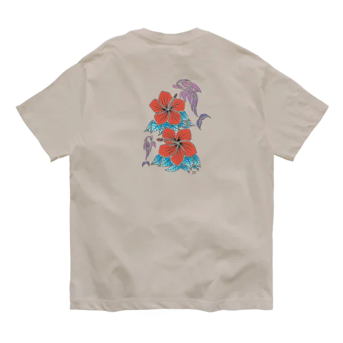 hibiscus & dolphins Organic Cotton T-Shirt