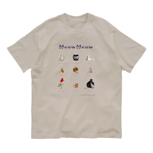 cat 図鑑 オーガニックコットンTシャツ