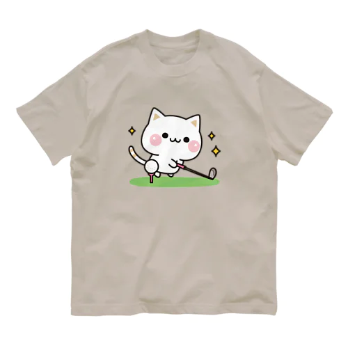 気づかいのできるネコ　ゴルフver. オーガニックコットンTシャツ