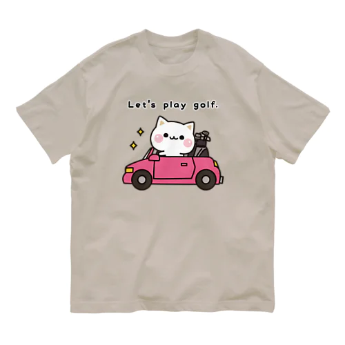 気づかいのできるネコ　ゴルフ4ver. オーガニックコットンTシャツ