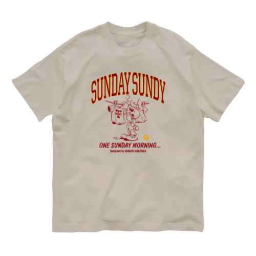 SUNDAY SUNDY No.2(カレッジロゴ)  Organic Cotton T-Shirt