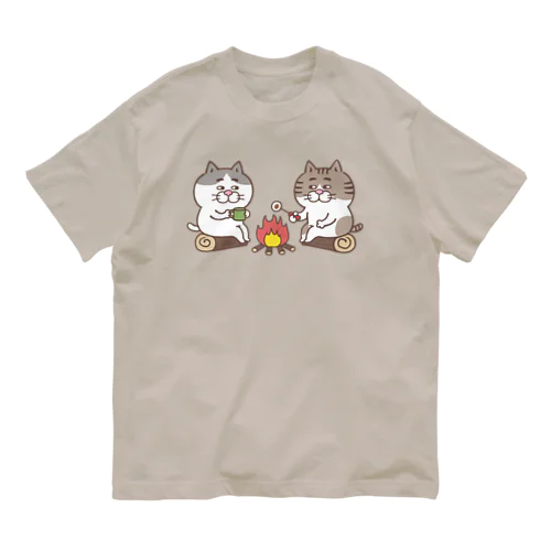 キャンプにゃんこ Organic Cotton T-Shirt