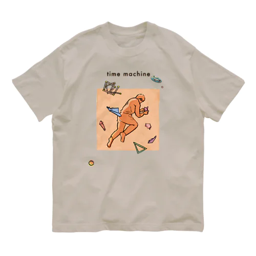 time machine_オレンジ オーガニックコットンTシャツ