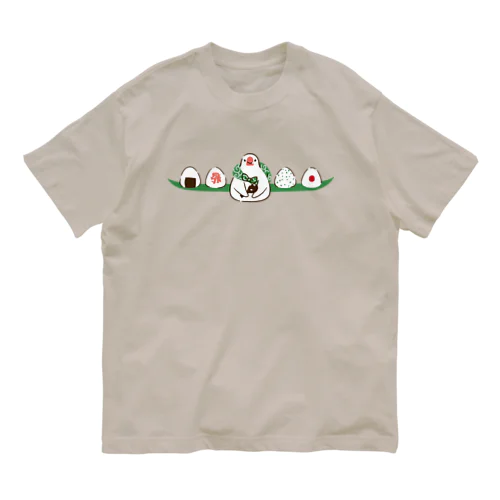 おにぎりとふろしき文鳥 オーガニックコットンTシャツ