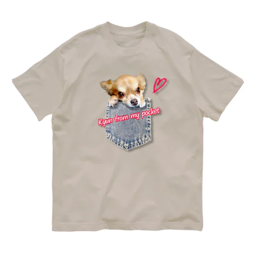 ポケットからチワワ♡カラー Organic Cotton T-Shirt