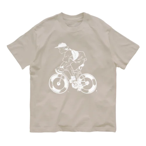 ピストバイクでポタリング Organic Cotton T-Shirt