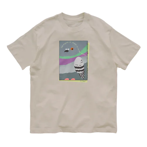 平和のハトは私の心臓に。 Organic Cotton T-Shirt