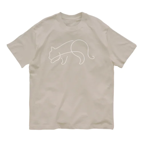 忍び歩きシンプル白猫 Organic Cotton T-Shirt