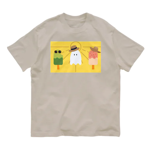 夏に一緒に過ごしたいアイスとオバケ Organic Cotton T-Shirt