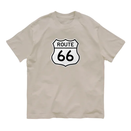 U.S. Route 66  ルート66　ブラック オーガニックコットンTシャツ