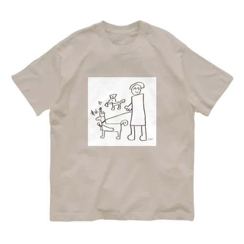 ラッキーアイテムは犬です。 オーガニックコットンTシャツ