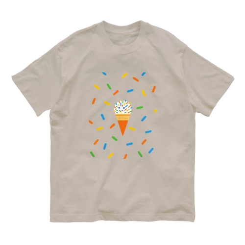 ぷんぷんハリネズミのシュガースプレーアイス🍨Tシャツパターン Organic Cotton T-Shirt