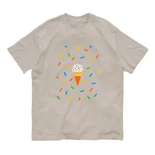 ぷんぷんハリネズミのシュガースプレーアイス🍨Tシャツパターン オーガニックコットンTシャツ