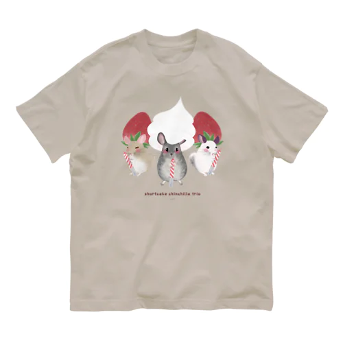 shortcake chinchilla trio オーガニックコットンTシャツ