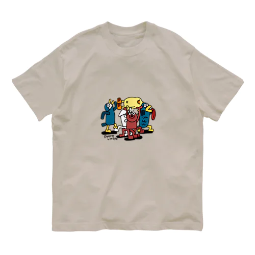 ひよこ人間のぴよを半魚人と半分魚介類人間がわっしょい Organic Cotton T-Shirt