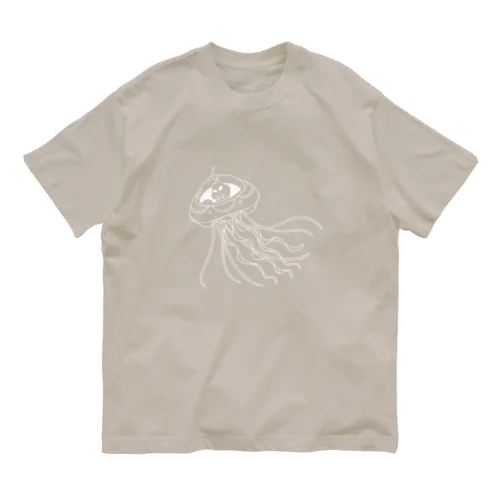 クラゲでグッバイ宇宙人：WHITE Organic Cotton T-Shirt