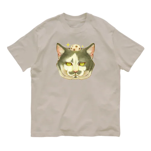 猫さんと豆大福 オーガニックコットンTシャツ