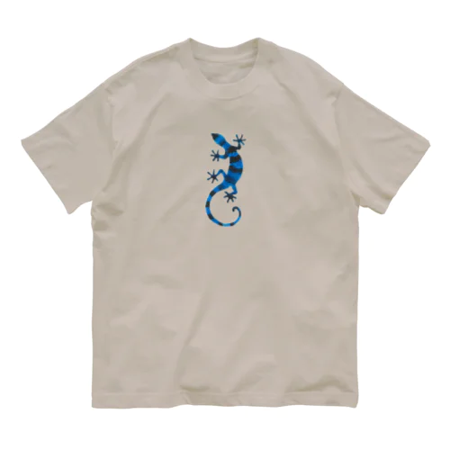 青いしましまのトカゲ Organic Cotton T-Shirt