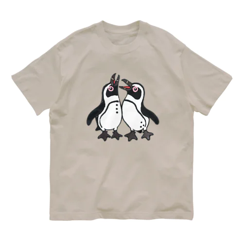 仲良く鳴き交わす🐧🐧 オーガニックコットンTシャツ