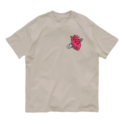 安全ピンハート Organic Cotton T-Shirt