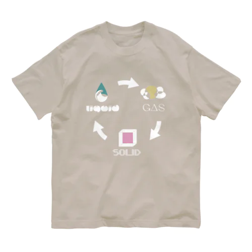 ぐるぐる固体液体気体（白） Organic Cotton T-Shirt