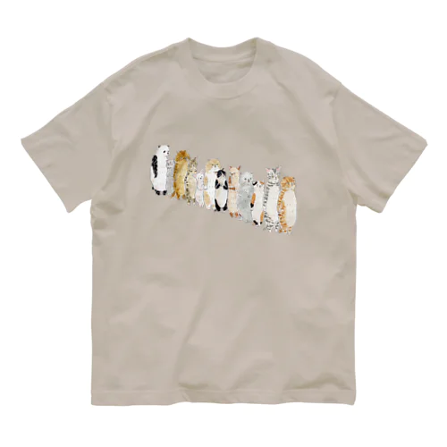 行列にゃんこ Organic Cotton T-Shirt