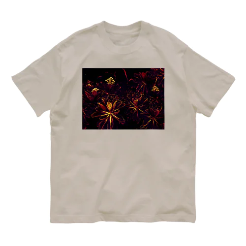 BLACK FLOWERS オーガニックコットンTシャツ